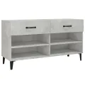 Armoire à chaussures Gris béton 102x35x55 cm Bois d'ingénierie