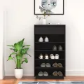 Armoire à chaussures Noir 60x34x105 cm Bois de pin massif