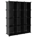 Cubes de rangement 12 pcs Noir PP