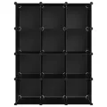Cubes de rangement 12 pcs Noir PP