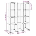 Cubes de rangement 12 pcs Noir PP