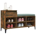 Armoire à chaussures Chêne fumé 102x36x60 cm Bois d'ingénierie