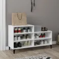 Armoire à chaussure Blanc brillant 102x36x60 cm Bois ingénierie