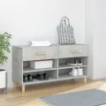 Armoire à chaussures Gris béton 102x35x55 cm Bois d'ingénierie