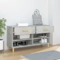 Armoire à chaussures Gris béton 102x35x55 cm Bois d'ingénierie