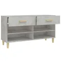 Armoire à chaussures Gris béton 102x35x55 cm Bois d'ingénierie