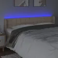 Tête de lit à LED Cappuccino 203x16x78/88 cm Similicuir