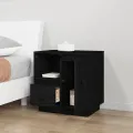 Tables de chevet 2 pcs Noir 50x34x50 cm Bois de pin massif