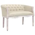 Banc beige 98x56x69 cm lin
