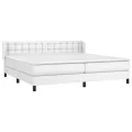 cadre de lit avec matelas Blanc 200x200cm Similicuir