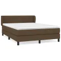 cadre de lit avec matelas Marron foncé 140x190 cm