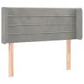 Tête de lit à LED Gris clair 93x16x78/88 cm Velours