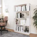 Bibliothèque/Séparateur de pièce Blanc 80x25x132 cm Pin solide