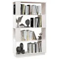 Bibliothèque/Séparateur de pièce Blanc 80x25x132 cm Pin solide