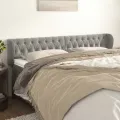 Tête de lit avec oreilles Gris clair 203x23x78/88 cm Velours