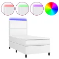 cadre de lit avec matelas et LED Blanc 80x200 cm