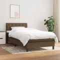 cadre de lit avec matelas Marron foncé 80x200 cm
