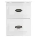 Table de chevet murale blanc brillant 41,5x36x53 cm