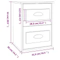 Table de chevet murale blanc brillant 41,5x36x53 cm