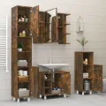 Armoire de bain Chêne fumé 30x30x95 cm Bois d'ingénierie