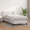 cadre de lit avec matelas Blanc 90x190 cm Similicuir