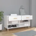 Armoire à chaussure Blanc brillant 102x35x55 cm Bois ingénierie