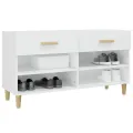 Armoire à chaussure Blanc brillant 102x35x55 cm Bois ingénierie