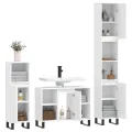 Ensemble de meubles salle de bain 3 pcs blanc bois d'ingénierie