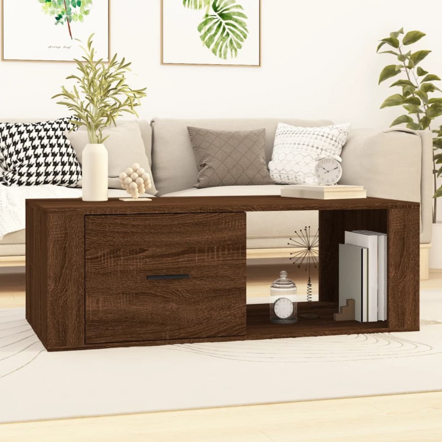 Table basse Chêne marron 100x50,5x35 cm Bois d'ingénierie