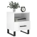 Tables de chevet 2 pcs blanc brillant 40x35x47,5 cm