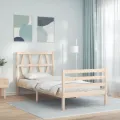 Cadre de lit avec tête de lit 90x200 cm bois massif