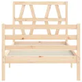 Cadre de lit avec tête de lit 90x200 cm bois massif