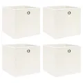Boîtes de rangement 4 pcs Blanc 32x32x32 cm Tissu