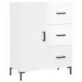 Buffet Blanc brillant 69,5x34x90 cm Bois d'ingénierie