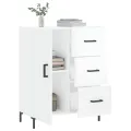 Buffet Blanc brillant 69,5x34x90 cm Bois d'ingénierie