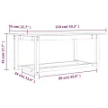 Table basse Noir 110x55x45 cm Bois massif de pin