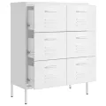 Armoire à tiroirs Blanc 80x35x101,5 cm Acier