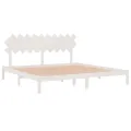 Cadre de lit Blanc 200x200 cm Bois massif