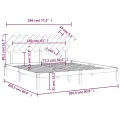 Cadre de lit Blanc 200x200 cm Bois massif
