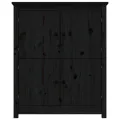 Buffet Noir 83x41,5x100 cm Bois massif de pin