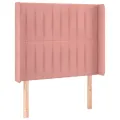 Tête de lit avec oreilles Rose 103x16x118/128 cm Velours