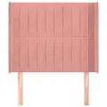 Tête de lit avec oreilles Rose 103x16x118/128 cm Velours