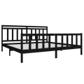 Cadre de lit Noir Bois massif 200x200 cm