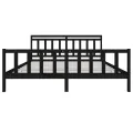 Cadre de lit Noir Bois massif 200x200 cm