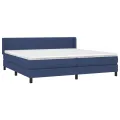 cadre de lit avec matelas Bleu 200x200 cm Tissu