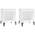 Tables de chevet 2 pcs Blanc 40x35x50 cm