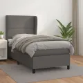 cadre de lit avec matelas Gris 90x200 cm Similicuir