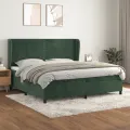 cadre de lit et matelas Vert foncé 200x200cm Velours