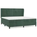 cadre de lit et matelas Vert foncé 200x200cm Velours
