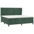 cadre de lit et matelas Vert foncé 200x200cm Velours